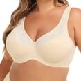 thumbnail image 1 of CLOISE Bralettes for Women Fashion Plus Size Bras Underwire Full Coverage Push up Bras Large Bust High Support Bras with Support and Lift Comfort Lace Sleeping Everyday Bras Beige XL, 1 of 6