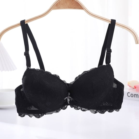 CLOISE Bralettes for Women Fashion Underwire Push up Stretch Cami Bras with Adjustable Straps Large Bust Bras with Support and Lift Lace Bras Everyday Bras Comfort Sleep Bras Black 36/80
