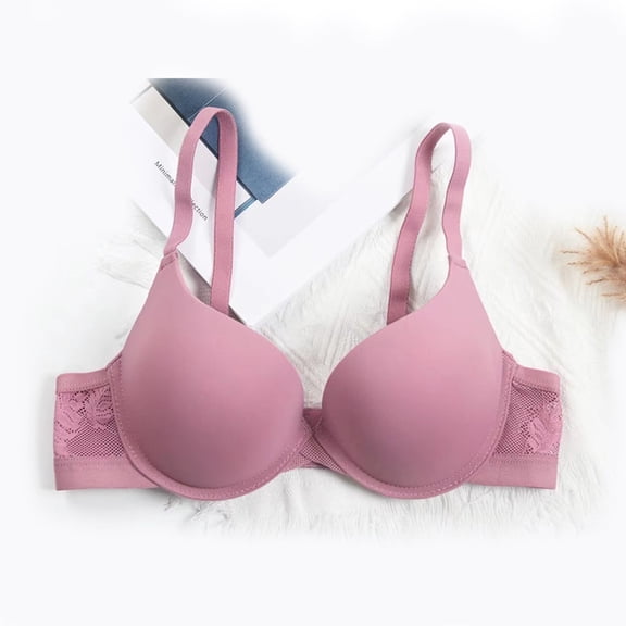 CLOISE Bralettes for Women Fashion Underwire Push up Stretch Cami Bras with Adjustable Straps Large Bust Seamless Bras with Support and Lift Comfort Lace Sleeping Everyday Bras Pink 38/85