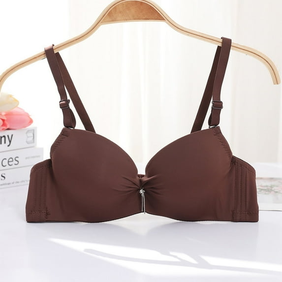 CLOISE Bralettes for Women Fashion Underwire Push up Stretch Cami Bras with Adjustable Straps Large Bust Seamless Bras with Support and Lift Comfort Soft Sleeping Everyday Bras Coffee 34/75