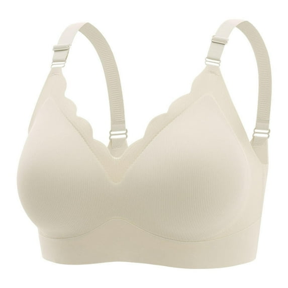 CLOISE Bralettes for Women Fashion No Underwire Stretch Cami Bras High Support Bra Seamless Wireless Big Bust Push up Bra with Adjustable Straps Comfort Sleeping Everyday Bras White XL