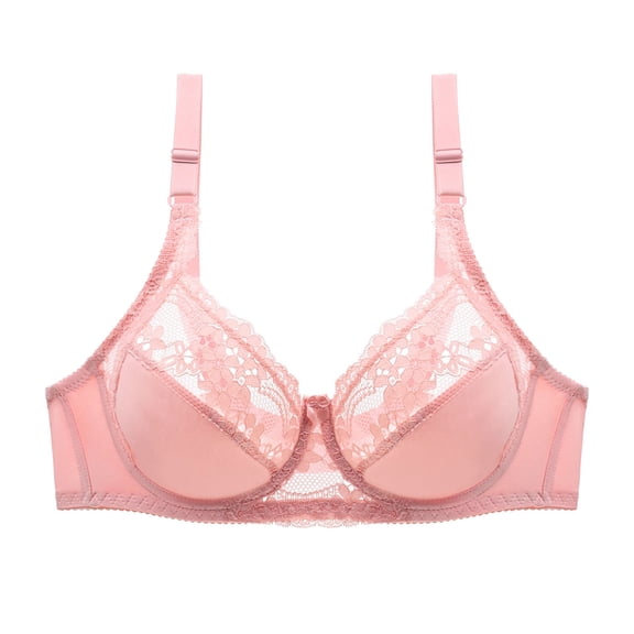 CLOISE Bralettes for Women with Support Plus Size Bras Underwire Push up Stretch Cami Bras with Adjustable Straps Large Bust Bras with Support and Lift Lace Bras Everyday Bras Pink XL