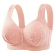 thumbnail image 1 of CLOISE Bralettes for Women with Support Plus Size Front Closure Daisy Bras Underwire Push up Bras Large Bust Front Close Bras with Support and Lift Comfort Sleeping Everyday Bras Pink 2XL, 1 of 2