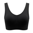 thumbnail image 1 of CLOISE Bralettes for Women with Support Plus Size Medium Support Wireless Sports Bras Lightly Lined Seamless Bras Back Smoothing Stretch Push up Bras Full Coverage Everyday Bras Black 3XL, 1 of 2