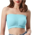 thumbnail image 1 of CLOISE Bralettes for Women with Support Strapless Bra Wireless Push up Bras with Support and Lift Seamless No Underwire Bras Adjustable Straps Comfort Soft Sleeping Everyday Bras Blue XL, 1 of 2