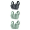 thumbnail image 1 of CLOISE Bralettes for Women Working out 3 Pack Padded High Impact Wireless Sports Bras Comfort High Support Seamless Bras Underarm Smoothing Push up Bras Full Coverage Everyday Bras Green XL, 1 of 2