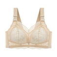thumbnail image 1 of CLOISE Bralettes for Women Working out Plus Size No Underwire Stretch Cami Bras High Support Wireless Big Bust Push up Bra with Adjustable Straps Sexy Comfort Lace Everyday Bras Beige 42DE, 1 of 2