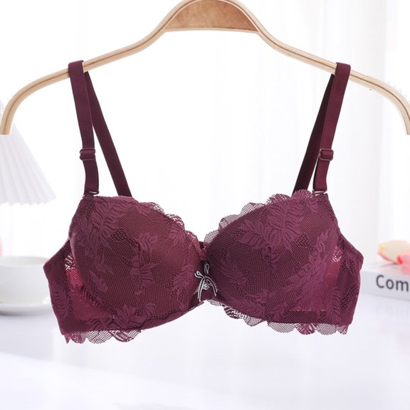 CLOISE Bralettes for Women Working out Underwire Push up Stretch Cami Bras with Adjustable Straps Large Bust Bras with Support and Lift Lace Bras Everyday Bras Sleep Bras Red 34/75