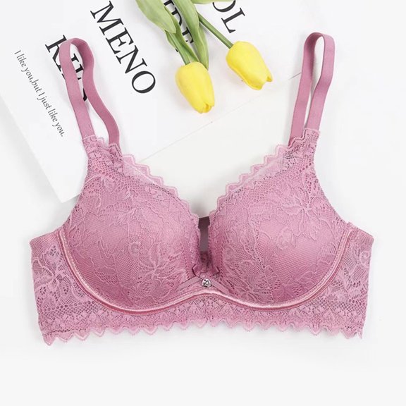 CLOISE Bralettes for Women Working out Underwire Push up Stretch Cami Bras with Adjustable Straps Large Bust Bras with Support and Lift Lace Bras Everyday Bras Sleep Bras Pink 34/75