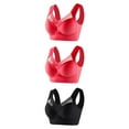 thumbnail image 1 of CLOISE Bras for Women No Underwire Push up 2 Pack Padded High Impact Wireless Sports Bras High Support Seamless Bras Underarm Smoothing Push up Bras Full Coverage Everyday Bras Black 5XL, 1 of 2