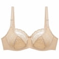 thumbnail image 1 of CLOISE Bras for Women Plus Size Bras Underwire Push up Stretch Cami Bras with Adjustable Straps Large Bust Bras with Support and Lift Lace Bras Everyday Bras Comfort Sleep Bras Beige XL, 1 of 3