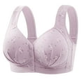 thumbnail image 1 of CLOISE Bras for Women Plus Size Front Closure Daisy Bras Underwire Push up Bras Large Bust Front Close Bras with Support and Lift Comfort Sleeping Everyday Bras Gray L, 1 of 2