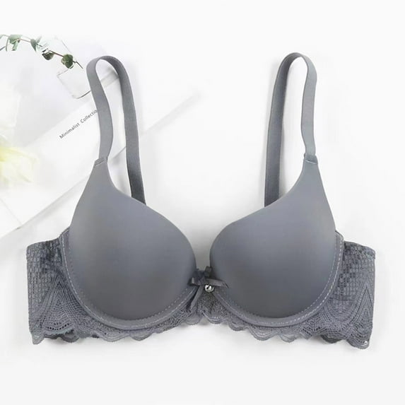 CLOISE Bras for Women Underwire Push up Stretch Cami Bras with Adjustable Straps Large Bust Seamless Bras with Support and Lift Comfort Lace Sleeping Everyday Bras Blue 34/75