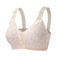 thumbnail image 1 of CLOISE Bras for Women Wireless Bras for Older Women Front Closure High Support No Underwire Full Coverage Push up Bras Front Snaps Seniors Comfort Soft Sleeping Everyday Bras Beige XL, 1 of 2