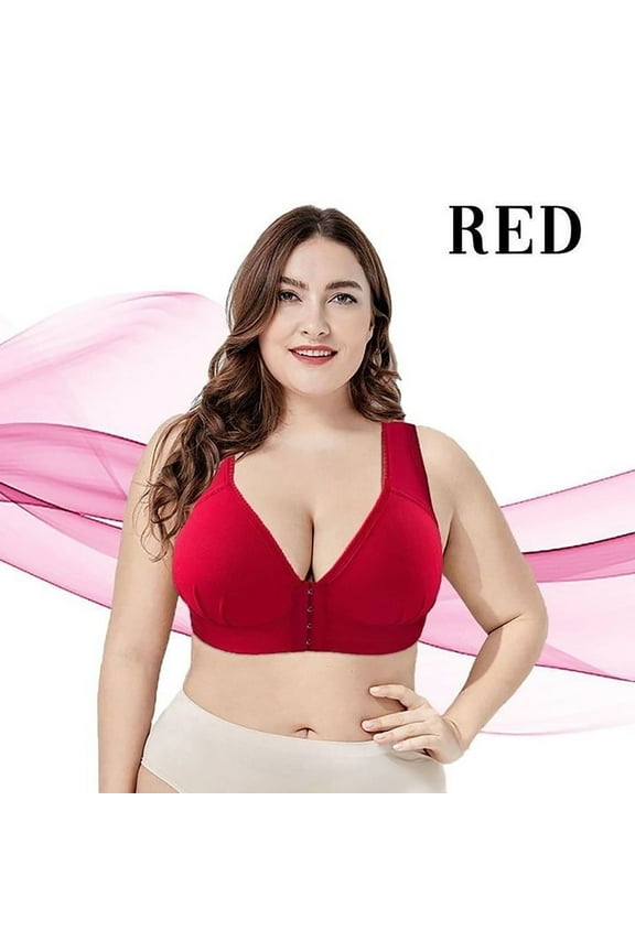 Bras for Women Front Closure, Bras for Back Fat, Longline Bra, Red
