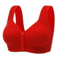 thumbnail image 1 of CLOISE Bras for Women Front Closure Plus Size No Underwire Full Coverage Comfortable Bras with Sagging Breasts Red M-4XL, 1 of 2