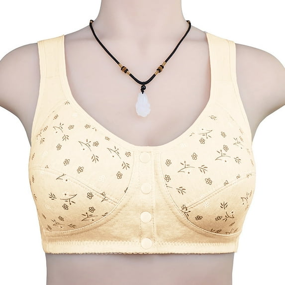 CLOISE Bras for Women Front Closure Zipper, Lifting Bras for Sagging Breasts, White Lace Bra, Beige