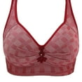 thumbnail image 1 of CLOISE Bras for Women No Underwire No Zipper Plus Size Push up Full Coverage Lounge Bras with Sagging Breasts Wine L-5XL, 1 of 5