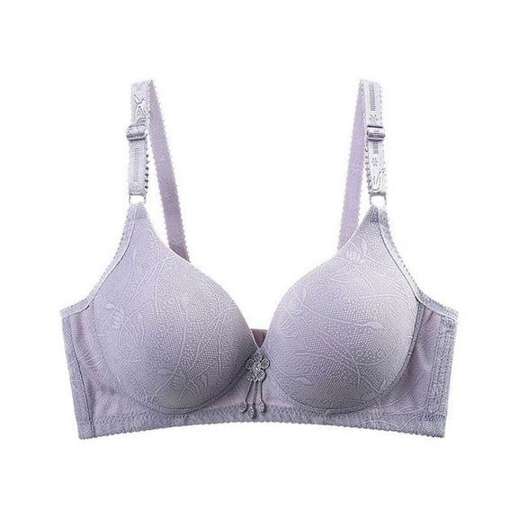CLOISE Bras for Women No Underwire No Zipper Push up Padded Lace Daily Bras Purple 34-40