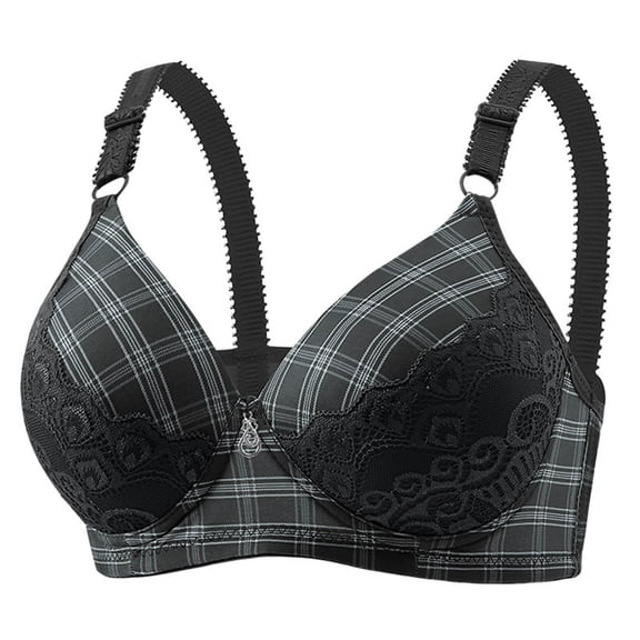 CLOISE Bras for Women No Underwire Push up Padded No Zipper Lace Daily Bras Black 36-42
