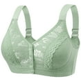 thumbnail image 1 of CLOISE Bras for Women Plus Size Front Closure No Underwire Full Coverage Daily Bras with Sagging Breasts Green 36-52, 1 of 3