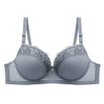 thumbnail image 1 of CLOISE Bras for Women Plus Size Underwire Push up Underwire Padded No Zipper Daily Bras Gray L-5XL, 1 of 4