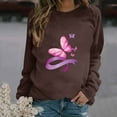 thumbnail image 1 of CLOISE Breast Cancer Sweatshirt Women Breast Cancer Fight Sweatshirts Butterfly Ribbon Oversized Crew Neck Long Sleeve Blouses Cancer Survivor Gifts Tops Comfort Pullover Hoodie in October Outfits, 1 of 4