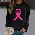 thumbnail image 1 of CLOISE Breast Cancer Sweatshirt Women Breast Cancer Fight Sweatshirts Fist Ribbon Oversized Round Neck Long Sleeve Blouses Cancer Survivor Gifts Tops Comfort Pullover Hoodie Outfits Black XL, 1 of 4