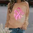 thumbnail image 1 of CLOISE Breast Cancer Sweatshirts for Women Breast Cancer Survivor Gifts Sweatshirt Butterfly Ribbon Pink Crew Neck Long Sleeve Tops Cancer Support Hoodie Casual Pullover Shirts in October Clothes, 1 of 4