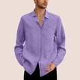 thumbnail image 1 of CLOISE Button down Shirt Men Long Sleeve Big and Tall Tops with Pockets Collared Business Pullover Solid Color Blouses Pink, 1 of 6