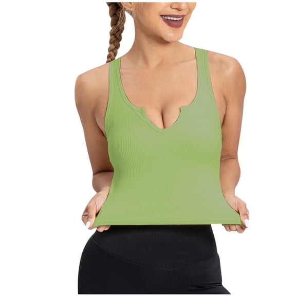 CLOISE Camisole Tops for Women Green Summer V Neck Comfy Casual T Shirts Fashion Sexy Sleeveless Solid Breathable Soft Blouse 2XL