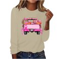 thumbnail image 1 of CLOISE Cancer Shirts for Women Long Sleeve Round Neck Tee Shirts Ribbon Pink Breast Cancer Survivor Gifts Blouses Trendy Comfy Tops Cancer Support Fall Clothes Beige XL, 1 of 4