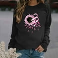 thumbnail image 1 of CLOISE Cancer Sweatshirt Women Breast Cancer Awareness Sweatshirt Floral Ribbon Pink Crewneck Long Sleeve Shirts Cancer Fight Blouses Comfy Pullover Tops Fall Clothes Black XL, 1 of 4