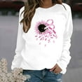 thumbnail image 1 of CLOISE Cancer Sweatshirt Women Breast Cancer Awareness Sweatshirt Floral Ribbon Pink Crewneck Long Sleeve Shirts Cancer Fight Blouses Comfy Pullover Tops Fall Clothes White 2XL, 1 of 4