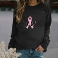 thumbnail image 1 of CLOISE Cancer Sweatshirt Women Breast Cancer Awareness Sweatshirt Love Ribbon Pink Crewneck Long Sleeve Shirts Cancer Fight Blouses Comfy Pullover Tops Fall Clothes Black XL, 1 of 4