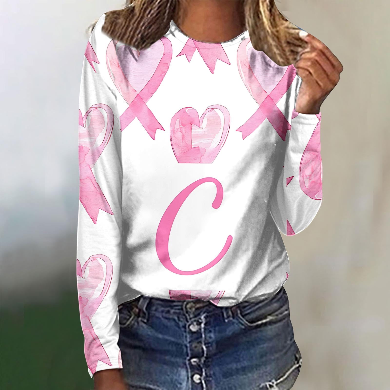 CLOISE Cancer Sweatshirt Women Breast Cancer Awareness Sweatshirt