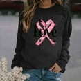 thumbnail image 1 of CLOISE Cancer Sweatshirt Women Breast Cancer Awareness Sweatshirt Love Ribbon Pink Round Neck Long Sleeve Shirts Cancer Fight Blouses Comfy Pullover Tops Clothes Black XL, 1 of 4