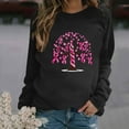 thumbnail image 1 of CLOISE Cancer Sweatshirt Women Breast Cancer Awareness Sweatshirt Ribbon Pink Crew Neck Long Sleeve Shirts Cancer Fight Blouses Comfy Pullover Tops in October Clothes Black XL, 1 of 4