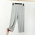 thumbnail image 1 of CLOISE Capris for Women Athletic Stretchy Solid Yoga Capris Plus Size Pull On Capris Mid Rise Capri Pants Running Elastic Waist Cropped Pants Casual Summer Straight Workout Trousers Loose Gray, 1 of 3