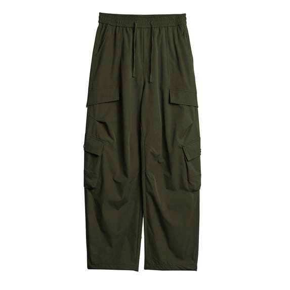 CLOISE Cargo Pants for Men Big and Tall Trousers Drawstring Baggy Solid Bottoms Casual Clothes with Pockets
