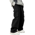 thumbnail image 1 of CLOISE Cargo Pants for Men with Pockets Big and Tall High Waist Trousers Drawstring Baggy Solid Bottoms Casual Clothes, 1 of 8