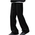 thumbnail image 1 of CLOISE Cargo Pants for Men with Pockets Big and Tall High Waist Trousers Wide Leg Drawstring Baggy Solid Bottoms Casual Clothes, 1 of 7