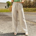 thumbnail image 1 of CLOISE Casual Palazzo Pants for Women Casual Wide Leg Pants With Pocket Pants Mid Rise Wide Leg Pants Drawstring Elastic Waist Comfy Palazzo Pants Pull On Wide Leg Pants Straight Leg Trousers Khaki, 1 of 5