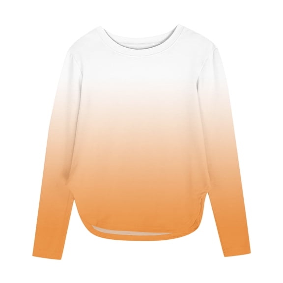 CLOISE Casual Tops for Boys Girls Kids Trendy Crew Neck Shirt Tunic Gradient Long Sleeve Pullover Casual Fall Outfits