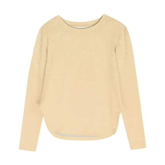 CLOISE Casual Tops for Boys Girls Kids Trendy Crew Neck Shirt Tunic Solid Color Long Sleeve Pullover Outfits Clothes