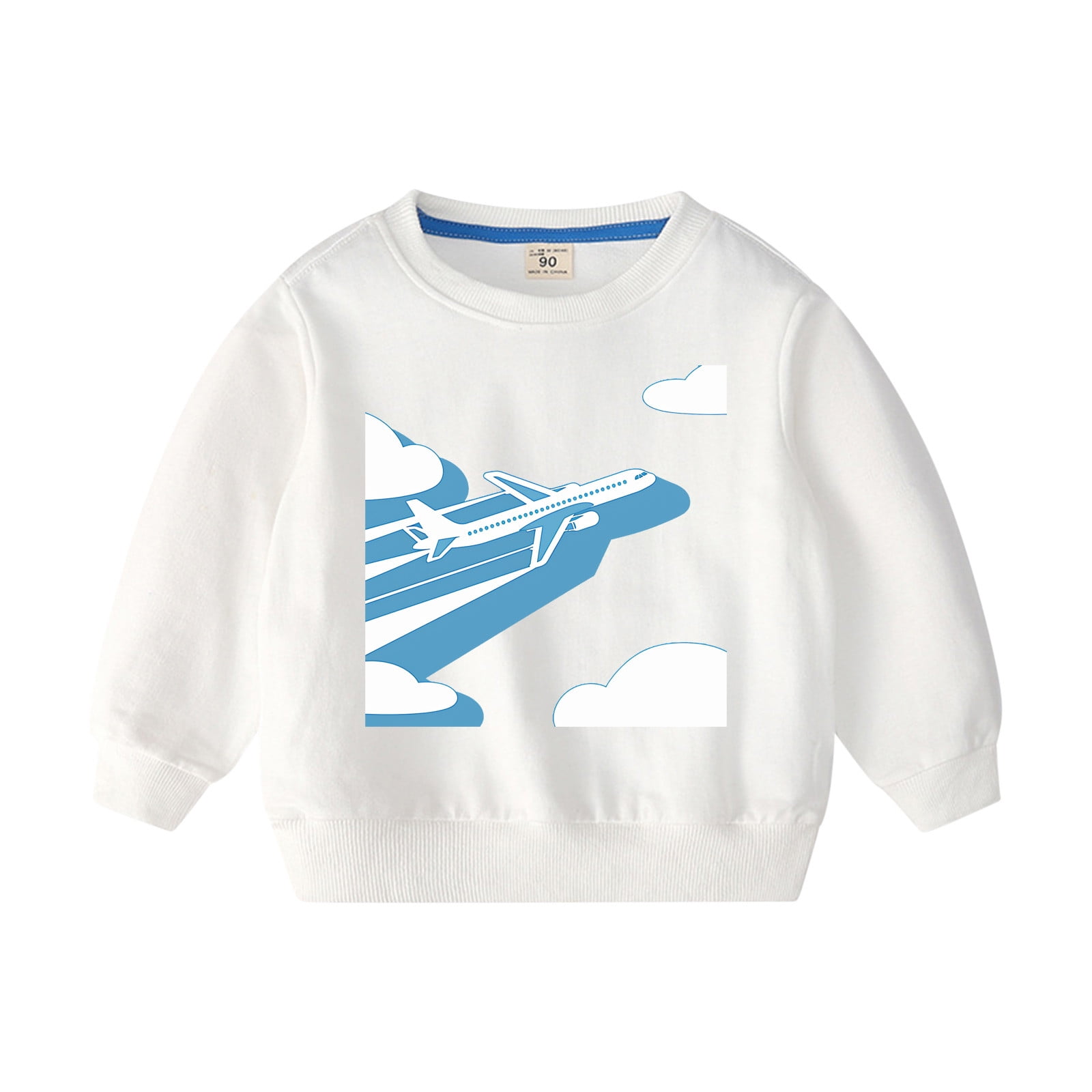 Boys Off White Cotton Printed Sweatshirt