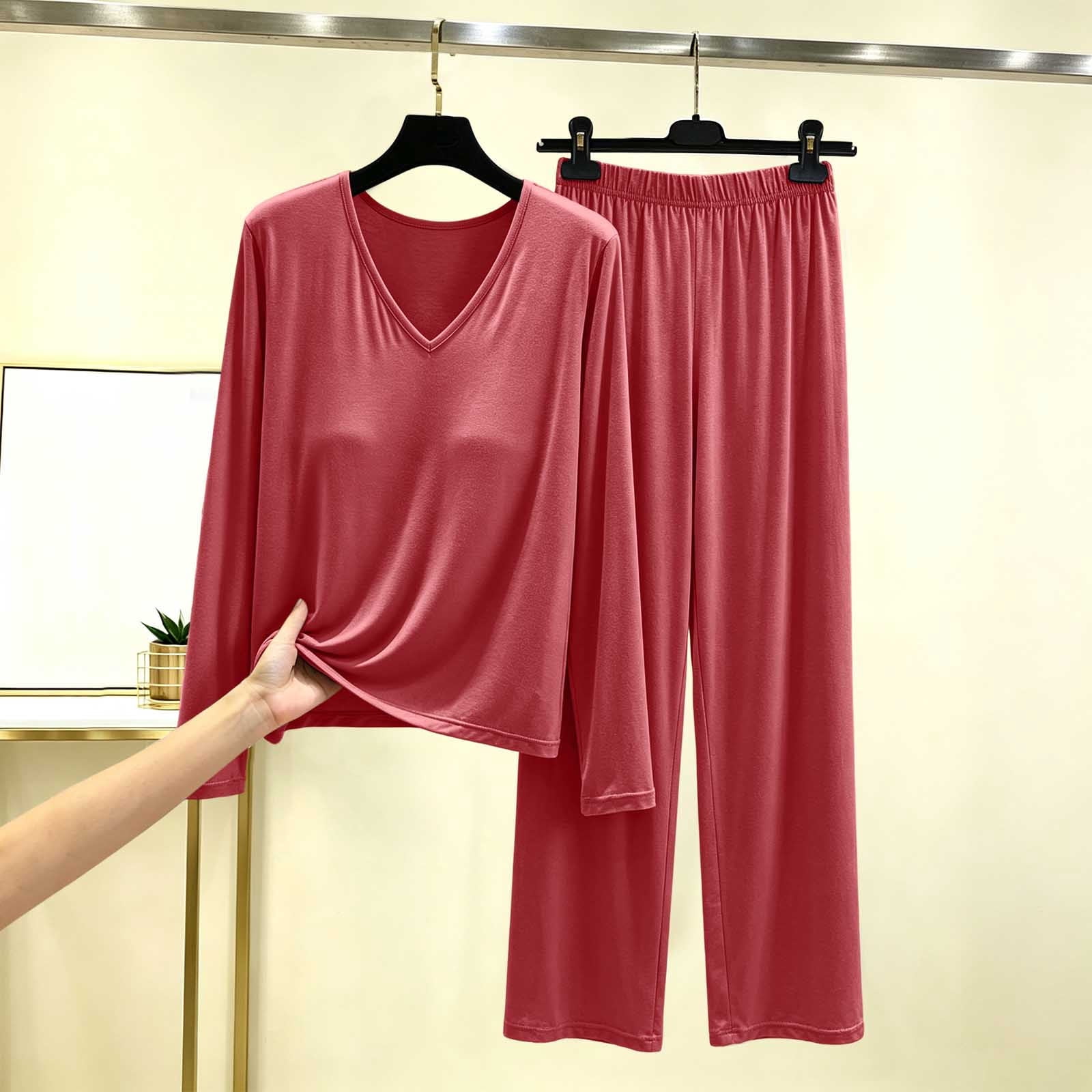 CLOISE Cute Lounge Sets for Women 2 Piece Modal Long Sleeve Pajamas ...