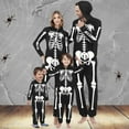thumbnail image 1 of CLOISE Family of 4 Halloween Pajamas Skeleton One-Piece Sleepwear Men Hooded Zip up Pajamas Comfort Long Sleeve Jumpsuit Funny Halloween Outfits Fall Black 2XL, 1 of 4