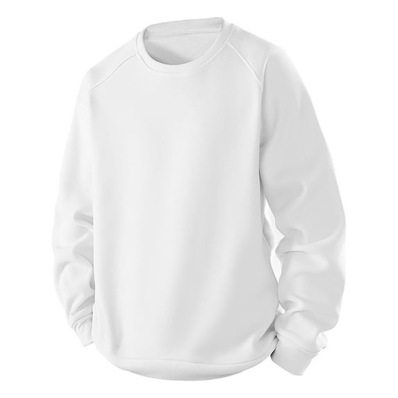 CLOISE Fashion Tops for Men Trendy Big and Tall Crew Neck Shirt Solid Color Long Sleeve Pullover Fall Winter Clothes