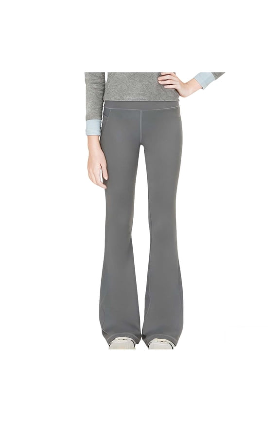 Flare Pants Kids Girls Boys Long Trousers Baggy Solid Bottoms Casual Clothes with Pockets